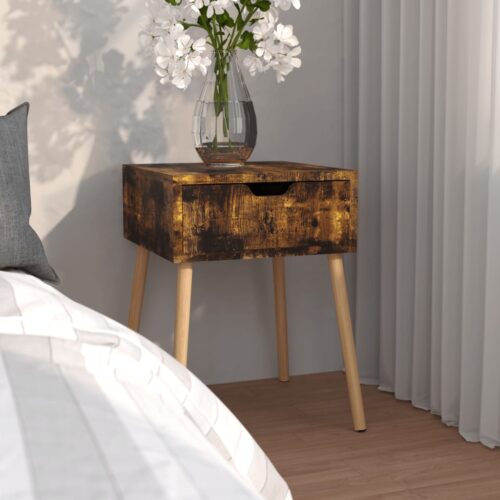 Bedside Cabinet Smoked Oak 40x40x56cm Engineered Wood - Image 12