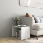 Side Table White 59x36x38cm Engineered Wood