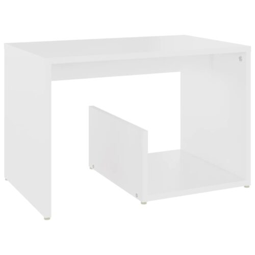 Side Table White 59x36x38cm Engineered Wood - Image 2