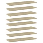 Bookshelf Boards 8pcs Sonoma Oak 60x20x1.5cm Engineered Wood