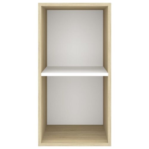 Wall-mounted TV Cabinet Sonoma Oak White 37x37x72cm Engineered Wood - Image 4