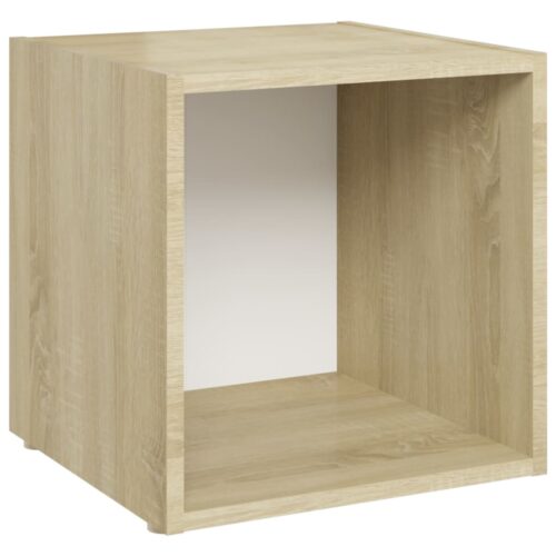 TV Cabinets 2pcs White Sonoma Oak 37x35x37cm Engineered Wood - Image 4