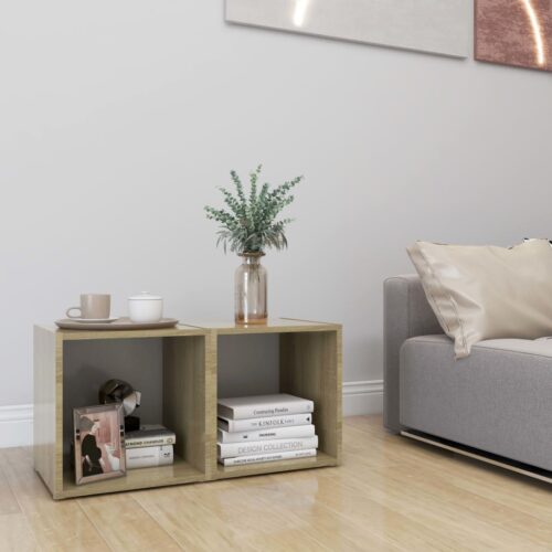 TV Cabinets 2pcs White Sonoma Oak 37x35x37cm Engineered Wood - Image 8