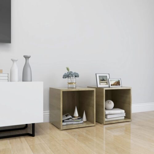 TV Cabinets 2pcs White Sonoma Oak 37x35x37cm Engineered Wood - Image 10