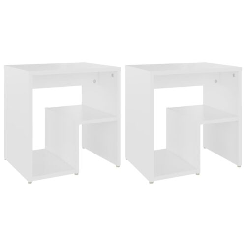 Bed Cabinets 2pcs White 40x30x40cm Engineered Wood