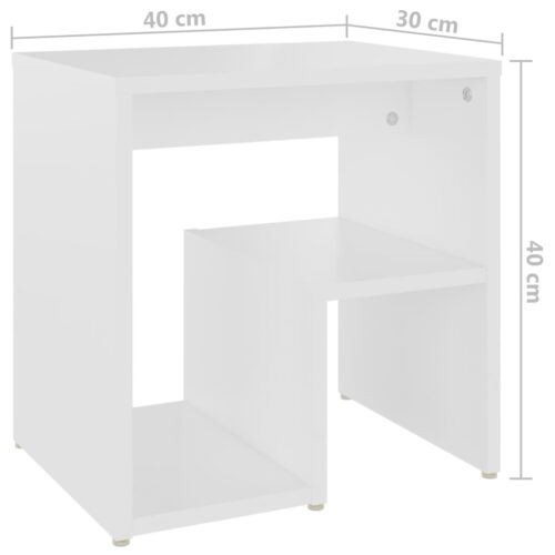 Bed Cabinets 2pcs White 40x30x40cm Engineered Wood - Image 8