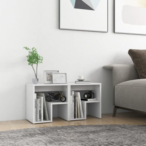 Bed Cabinets 2pcs White 40x30x40cm Engineered Wood - Image 9