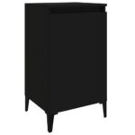 Wooden Bedside Table Drawers Storage Side Lamp Cabinet Bedroom Nightstand Black