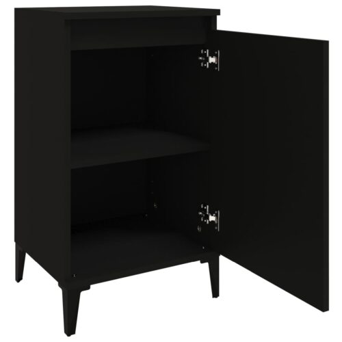 Wooden Bedside Table Drawers Storage Side Lamp Cabinet Bedroom Nightstand Black - Image 6