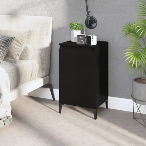 Wooden Bedside Table Drawers Storage Side Lamp Cabinet Bedroom Nightstand Black - Image 12