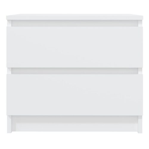 Bed Cabinet White 50x39x43.5cm Engineered Wood - Image 3
