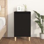 Bedside Cabinet Black 40x35x70cm Engineered Wood