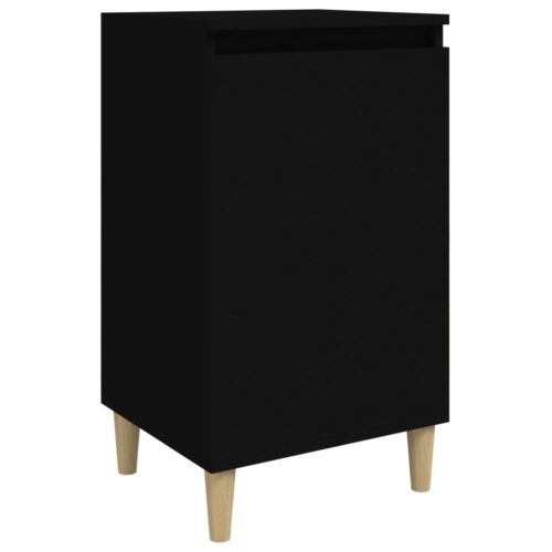 Bedside Cabinet Black 40x35x70cm Engineered Wood - Image 2