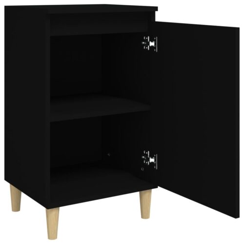 Bedside Cabinet Black 40x35x70cm Engineered Wood - Image 6