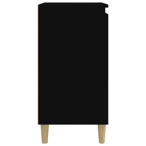 Bedside Cabinet Black 40x35x70cm Engineered Wood - Image 7
