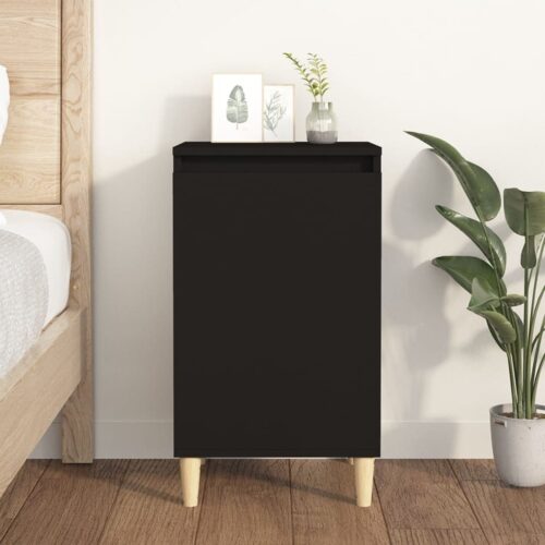 Bedside Cabinet Black 40x35x70cm Engineered Wood - Image 12