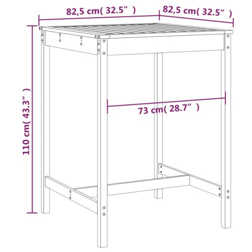 Tall Garden Table Outdoor Patio Coffee Dining Lounge Pub Bar White 82.5x110cm - Image 7