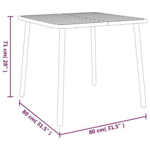 Garden Table Anthracite 80x80x71cm Steel - Image 6