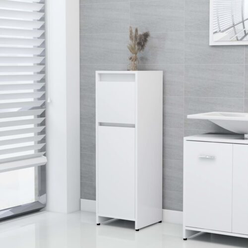Bathroom Cabinet White 30x30x95cm Engineered Wood - Image 11