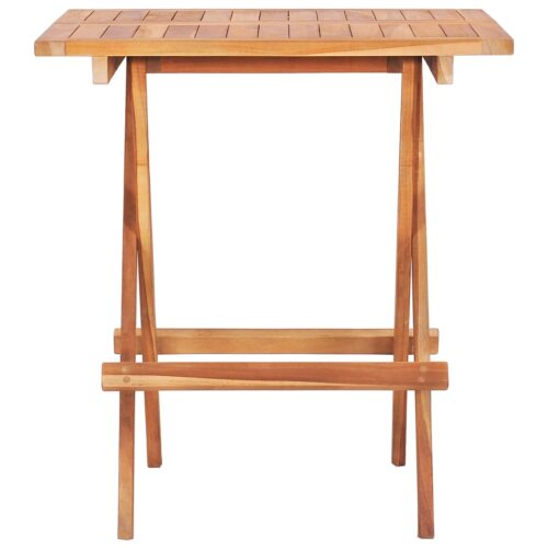 Folding Bistro Table 60x60x65cm Solid Teak Wood - Image 3