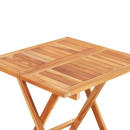 Folding Bistro Table 60x60x65cm Solid Teak Wood - Image 5
