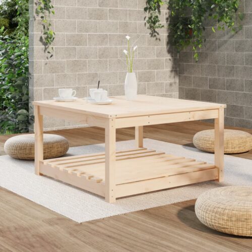 Garden Table 82.5x82.5x45cm Solid Wood Pine - Image 3