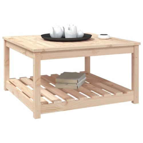 Garden Table 82.5x82.5x45cm Solid Wood Pine - Image 4