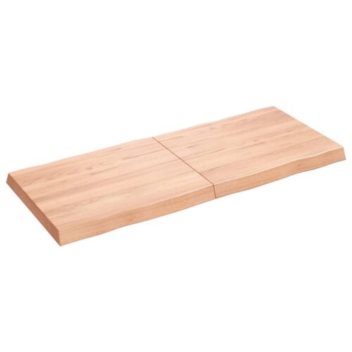 Table Top Light Brown 120x50x(2-6)cm Treated Solid Wood DIY Desk Panel Board - Image 2