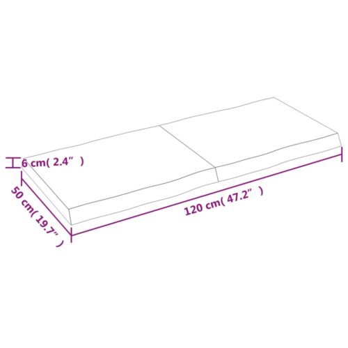 Table Top Light Brown 120x50x(2-6)cm Treated Solid Wood DIY Desk Panel Board - Image 8