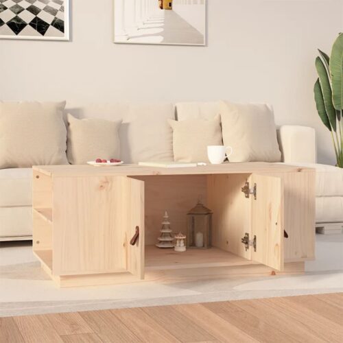 Coffee Table 100x50x41cm Solid Wood Pine - Image 3