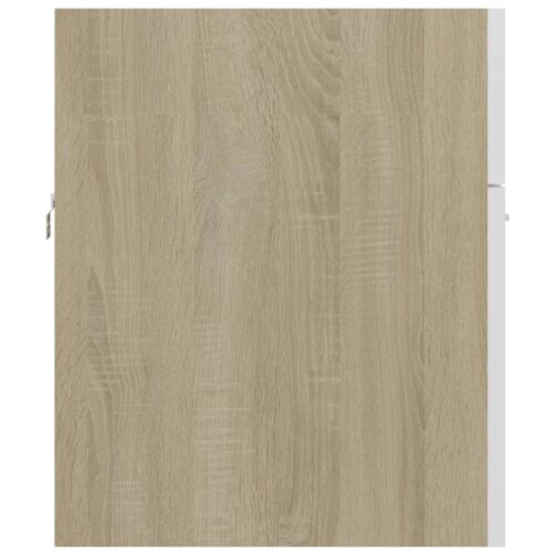 2-Piece Bathroom Furniture Set White Sonoma Oak Engineered Wood - Image 10