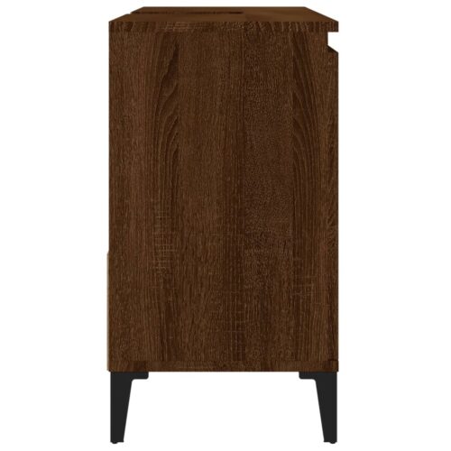 Bathroom Cabinet Brown Oak 65x33x60cm Engineered Wood - Image 8