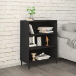 Sideboard Black 69.5x32.5x90cm Engineered Wood