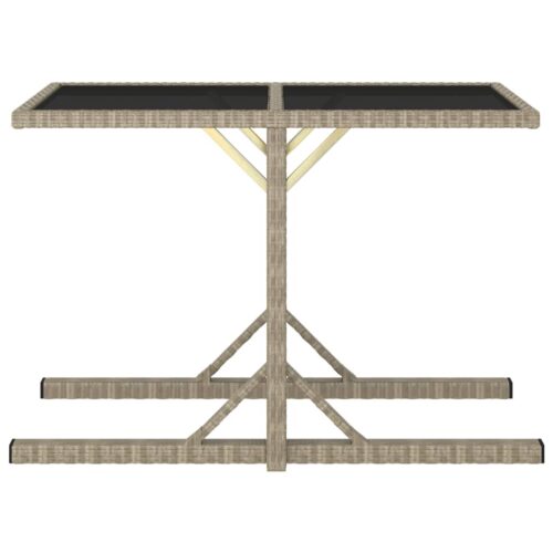 Outdoor Dining Table Garden Patio Coffee Lounge Bistro Glass Wicker Rattan 110cm - Image 2