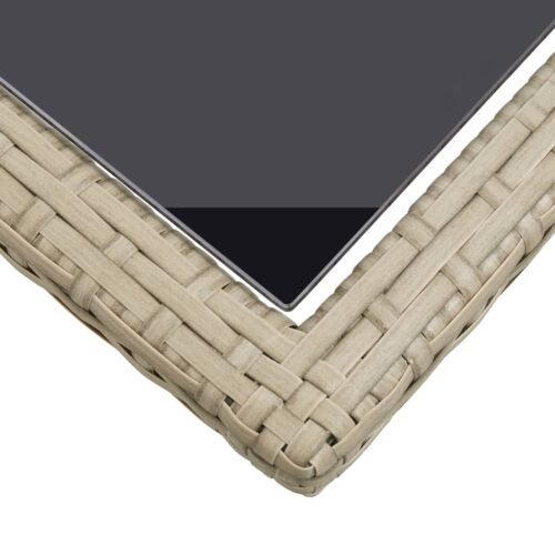 Outdoor Dining Table Garden Patio Coffee Lounge Bistro Glass Wicker Rattan 110cm - Image 4