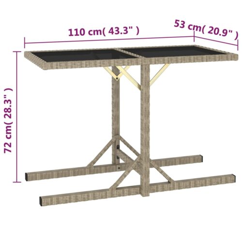 Outdoor Dining Table Garden Patio Coffee Lounge Bistro Glass Wicker Rattan 110cm - Image 5