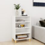 Sideboard High Gloss White 57x35x90cm Engineered Wood
