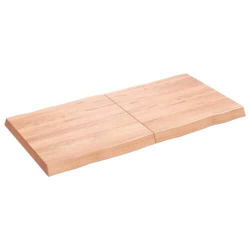 Table Top Light Brown 120x60x(2-6)cm Treated Solid Wood DIY Desk Panel Board - Image 2