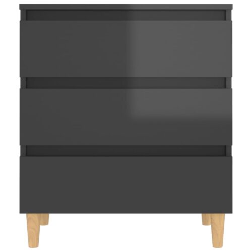 Sideboard High Gloss Grey 60x35x69cm Engineered Wood - Image 5