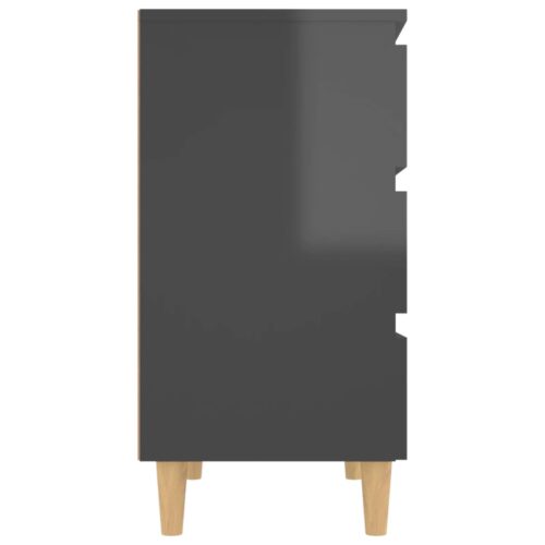 Sideboard High Gloss Grey 60x35x69cm Engineered Wood - Image 6