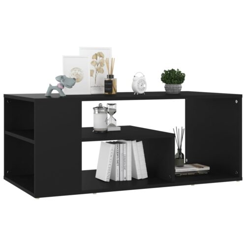 Coffee Table Black 100x50x40cm Engineered Wood - Image 3