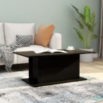 Coffee Table Black 102x55.5x40cm Engineered Wood