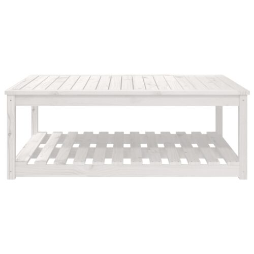 Garden Table White 121x82.5x45cm Solid Wood Pine - Image 5