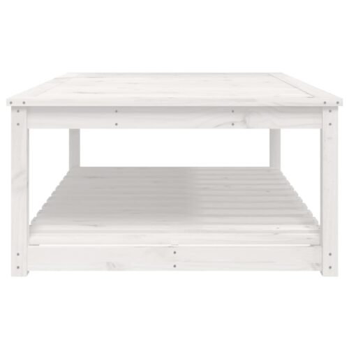 Garden Table White 121x82.5x45cm Solid Wood Pine - Image 6
