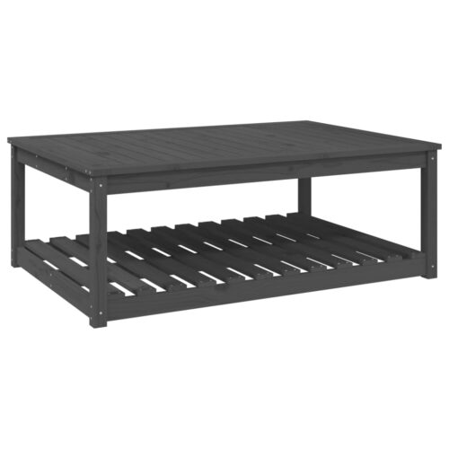 Garden Table Grey 121x82.5x45cm Solid Wood Pine - Image 2