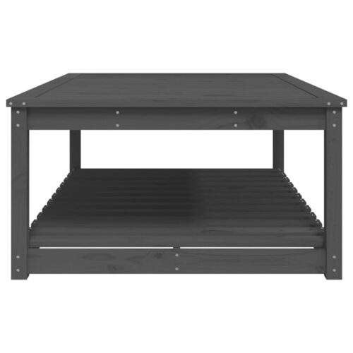 Garden Table Grey 121x82.5x45cm Solid Wood Pine - Image 6