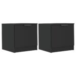 Bedside Cabinets 2pcs Black 40x39x40cm