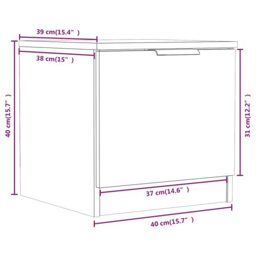 Bedside Cabinets 2pcs Black 40x39x40cm - Image 11