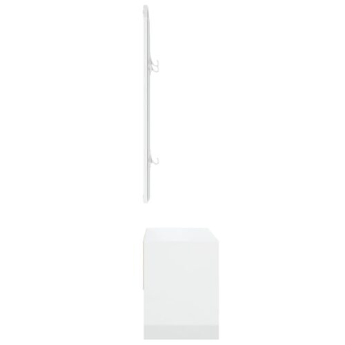 Hallway Furniture Set High Gloss White Engineered Wood - Image 7