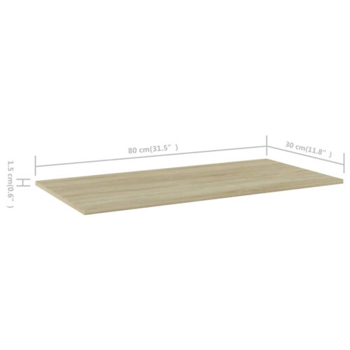 Bookshelf Boards 8pcs Sonoma Oak 80x30x1.5cm Engineered Wood - Image 5
